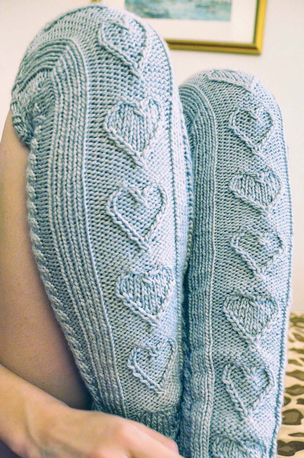 “Heart Warmers” Cable Knit Legwarmers and Gloves Set