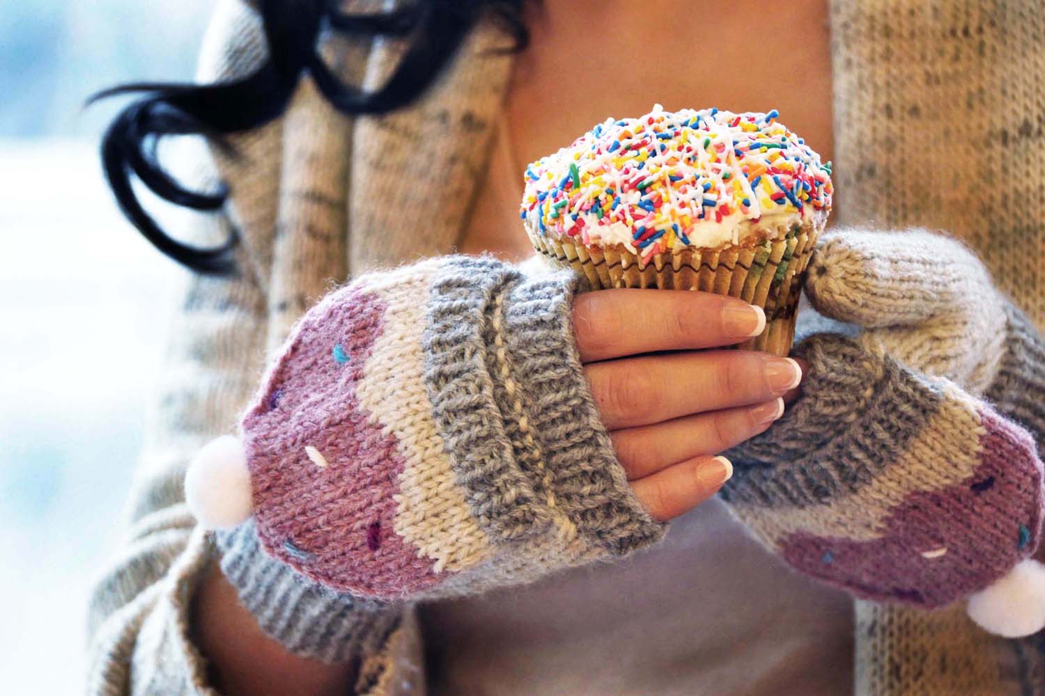 “Sweeter than a Cupcake” Hat and Fingerless Glove Set